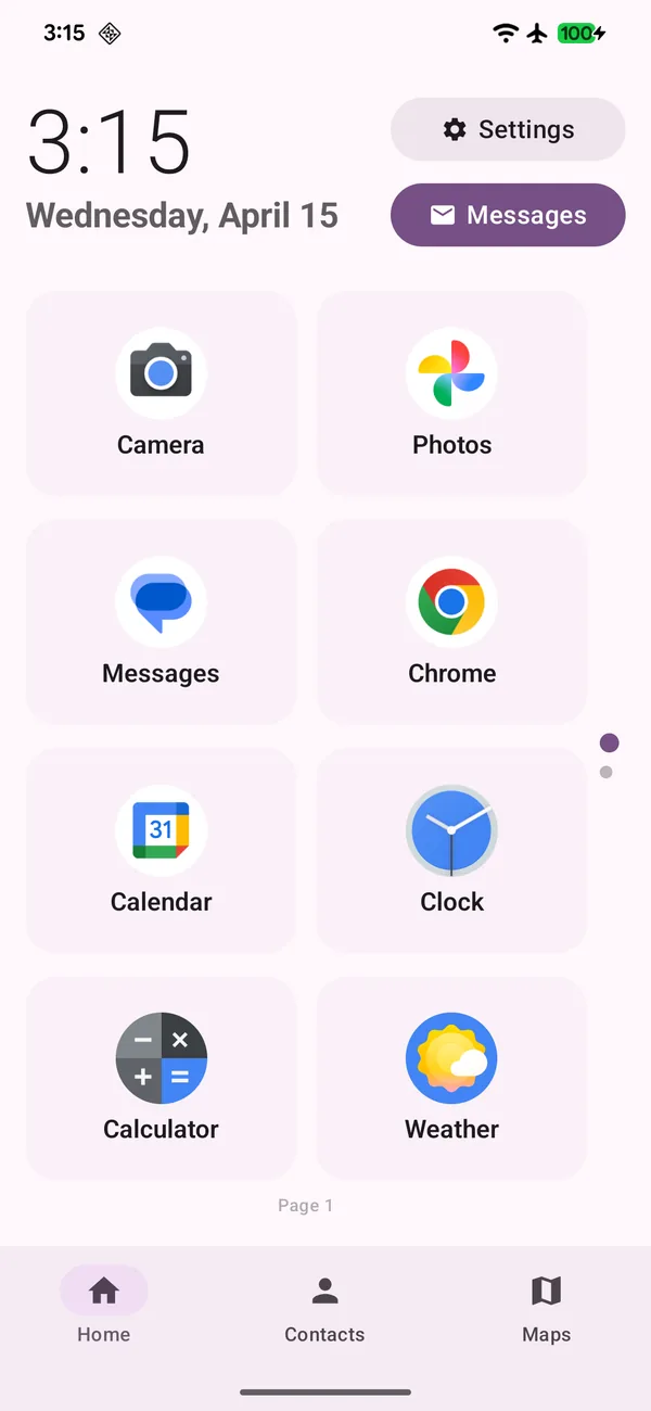 Tether Launcher home screen